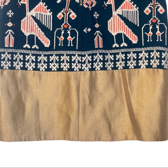 Anthropologie Floreat Avian Mist Sheath Teal Tourquoise Embroidered Mini… - Picture 8 of 14